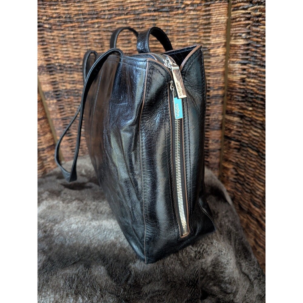Hobo International Morena Black Leather Shoulder Bag Laptop Tote Y2K Minimalist - Picture 4 of 16
